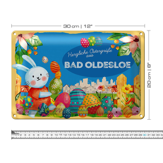 Blechschild Ostern Ostergrüße 30x20cm BAD OLDESLOE
