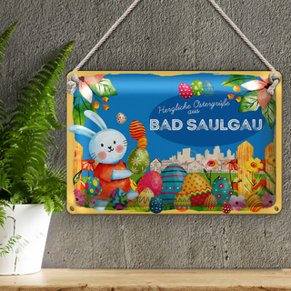 Blechschild Ostern Ostergrüße 30x20cm BAD SAULGAU