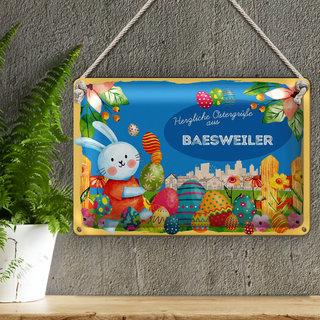 Blechschild Ostern Ostergrüße 30x20cm BAESWEILER