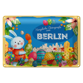Blechschild Ostern Ostergrüße 30x20cm BERLIN