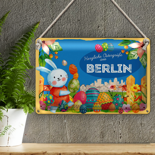 Blechschild Ostern Ostergrüße 30x20cm BERLIN