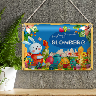 Blechschild Ostern Ostergrüße 30x20cm BLOMBERG