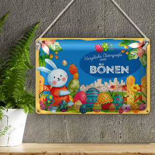 Blechschild Ostern Ostergrüße 30x20cm BÖNEN