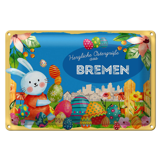 Blechschild Ostern Ostergrüße 30x20cm BREMEN
