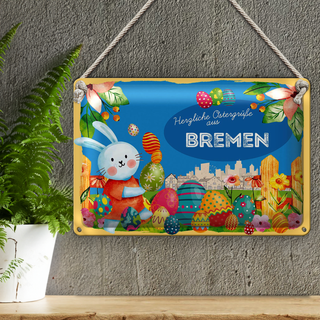 Blechschild Ostern Ostergrüße 30x20cm BREMEN