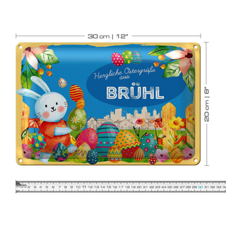 Blechschild Ostern Ostergrüße 30x20cm BRÜHL