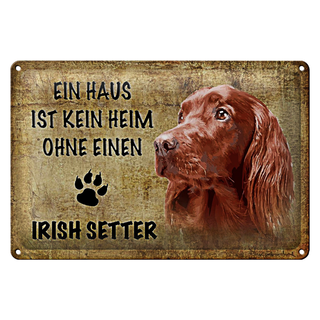 Blechschild Irish Setter 30x20cm Haus ist kein Heim ohne