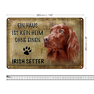 Blechschild Irish Setter 30x20cm Haus ist kein Heim ohne