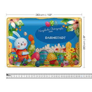 Blechschild Ostern Ostergrüße 30x20cm DARMSTADT