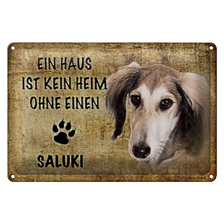 Blechschild Saluki 30x20cm Haus ist kein Heim ohne