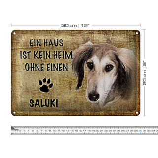 Blechschild Saluki 30x20cm Haus ist kein Heim ohne
