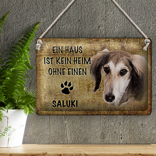 Blechschild Saluki 30x20cm Haus ist kein Heim ohne