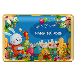 Blechschild Ostern Ostergrüße 30x20cm HANN. MÜNDEN