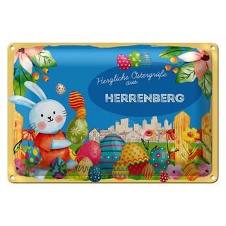 Blechschild Ostern Ostergrüße 30x20cm HERRENBERG