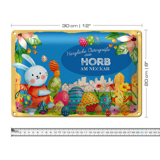 Blechschild Ostern Ostergrüße 30x20cm HORB AM NECKAR
