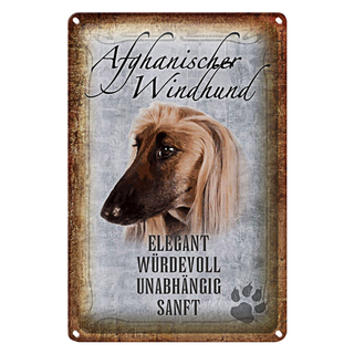 Blechschild Spruch 20x30cm Afghanischer Windhund Hund