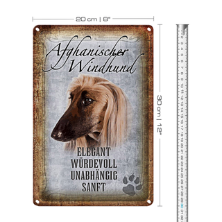Blechschild Spruch 20x30cm Afghanischer Windhund Hund