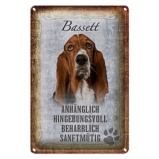 Blechschild Spruch 20x30cm Bassett Hund