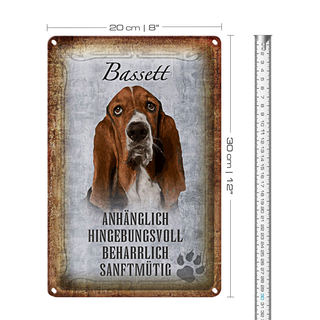Blechschild Spruch 20x30cm Bassett Hund