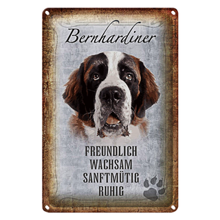 Blechschild Spruch 20x30cm Bernhardiner Hund