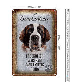 Blechschild Spruch 20x30cm Bernhardiner Hund
