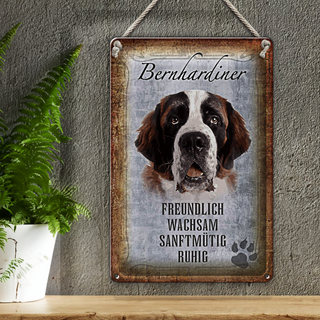 Blechschild Spruch 20x30cm Bernhardiner Hund