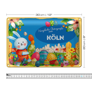 Blechschild Ostern Ostergrüße 30x20cm KÖLN