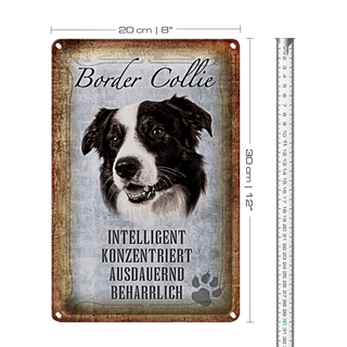Blechschild Spruch 20x30cm Border Collie Hund