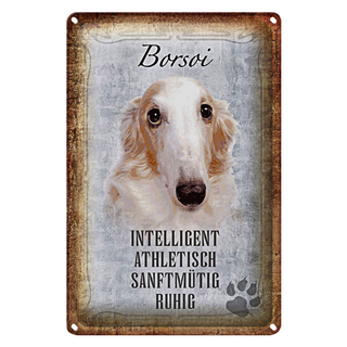 Blechschild Spruch 20x30cm Borsoi Hund athletisch