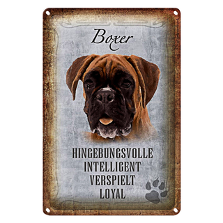 Blechschild Spruch 20x30cm Boxer Hund intelligent