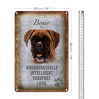 Blechschild Spruch 20x30cm Boxer Hund intelligent