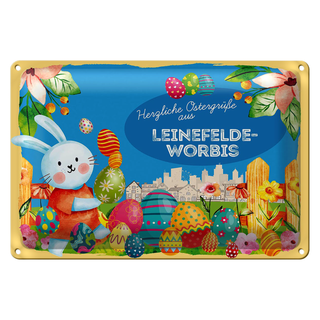 Blechschild Ostern Ostergrüße 30x20cm LEINEFELDE-WORBIS