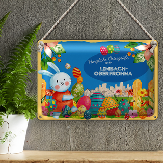 Blechschild Ostern Ostergrüße 30x20cm LIMBACH-OBERFROHNA