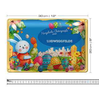 Blechschild Ostern Ostergrüße 30x20cm LUDWIGSFELDE
