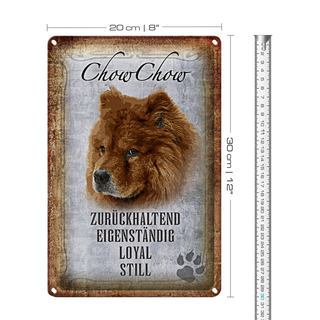 Blechschild Spruch 20x30cm Chow Chow Hund loyal