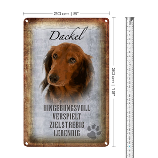 Blechschild Spruch 20x30cm Dackel Hund lebendig