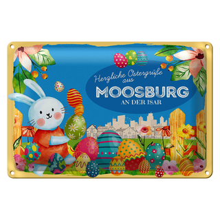 Blechschild Ostern Ostergrüße 30x20cm MOOSBURG AN DER ISAR