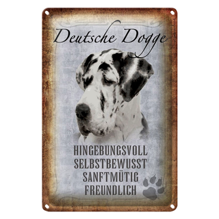 Blechschild Spruch 20x30cm Deutsche Dogge Hund