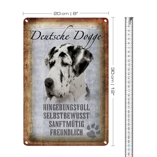 Blechschild Spruch 20x30cm Deutsche Dogge Hund