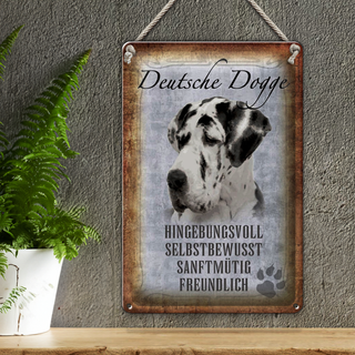 Blechschild Spruch 20x30cm Deutsche Dogge Hund
