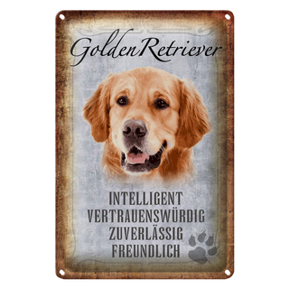 Blechschild Spruch 20x30cm Golden Retriever Hund
