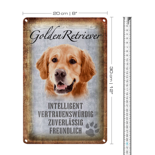 Blechschild Spruch 20x30cm Golden Retriever Hund