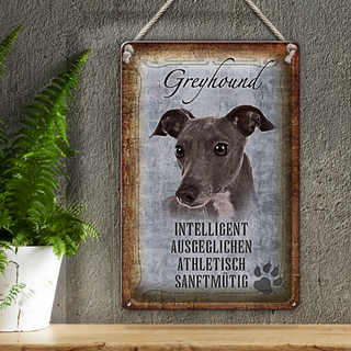 Blechschild Spruch 20x30cm Greyhound Hund