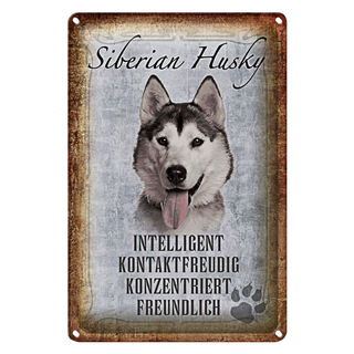 Blechschild Spruch 20x30cm Siberian Husky Hund