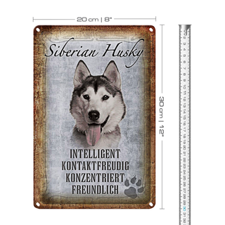 Blechschild Spruch 20x30cm Siberian Husky Hund