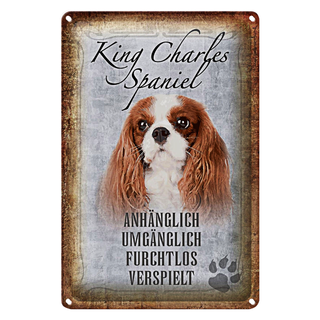 Blechschild Spruch 20x30cm King Charles Spaniel Hund