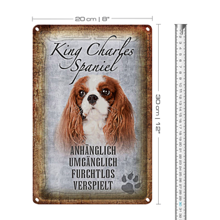 Blechschild Spruch 20x30cm King Charles Spaniel Hund