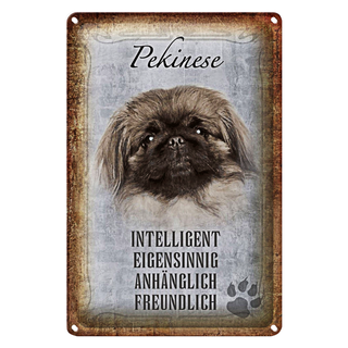 Blechschild Spruch 20x30cm Pekinese Hund