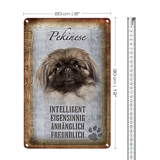 Blechschild Spruch 20x30cm Pekinese Hund