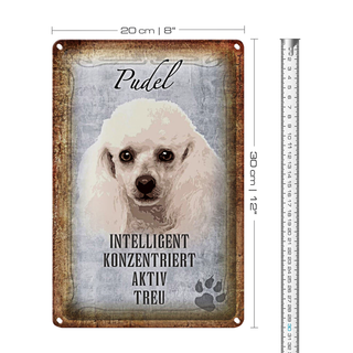 Blechschild Spruch 20x30cm Pudel Hund aktiv